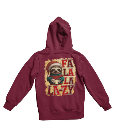 Sloth Fa La La Lazy Christmas Back Printed Unisex Hoodie 8Ball